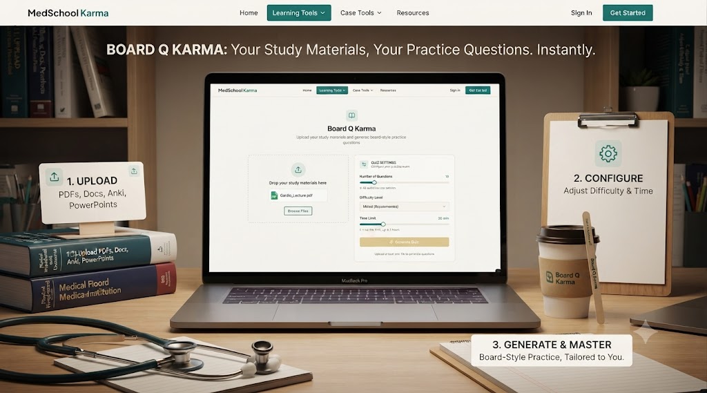 Board Q Karma — upload study materials and generate board-style practice questions